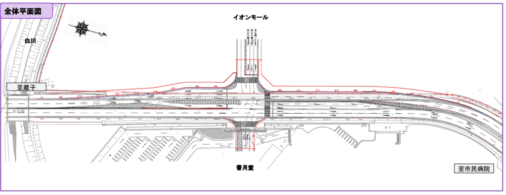 イオンモール豊川　道路